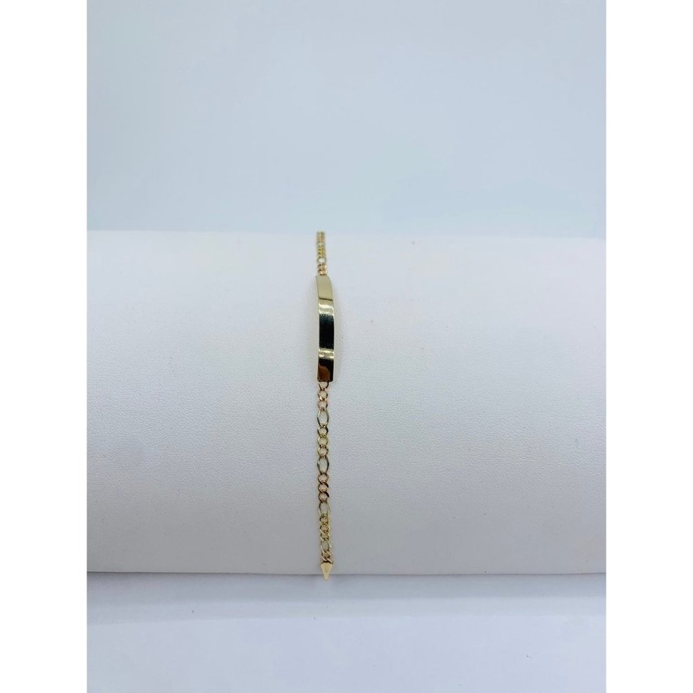 ❤️ Real 10k Gold Bracelet ID Figaro Kids ❤️ 6” baby